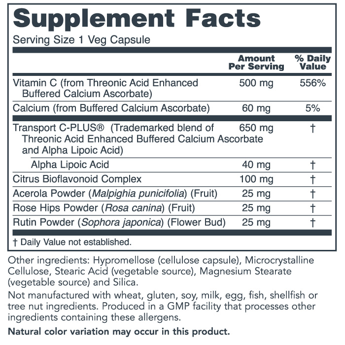 Protosorb C 500MG Ingredient List